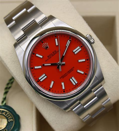 rolex oyster perpetual red coral